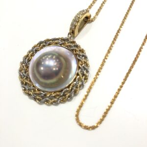 K18/Pt900  真珠 パールネックレス　